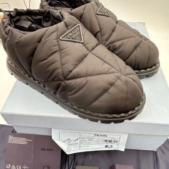 Women’s Prada re-nylon triangle logo padded draw cord snow boots size 39 Italy - Picture 10 of 11
